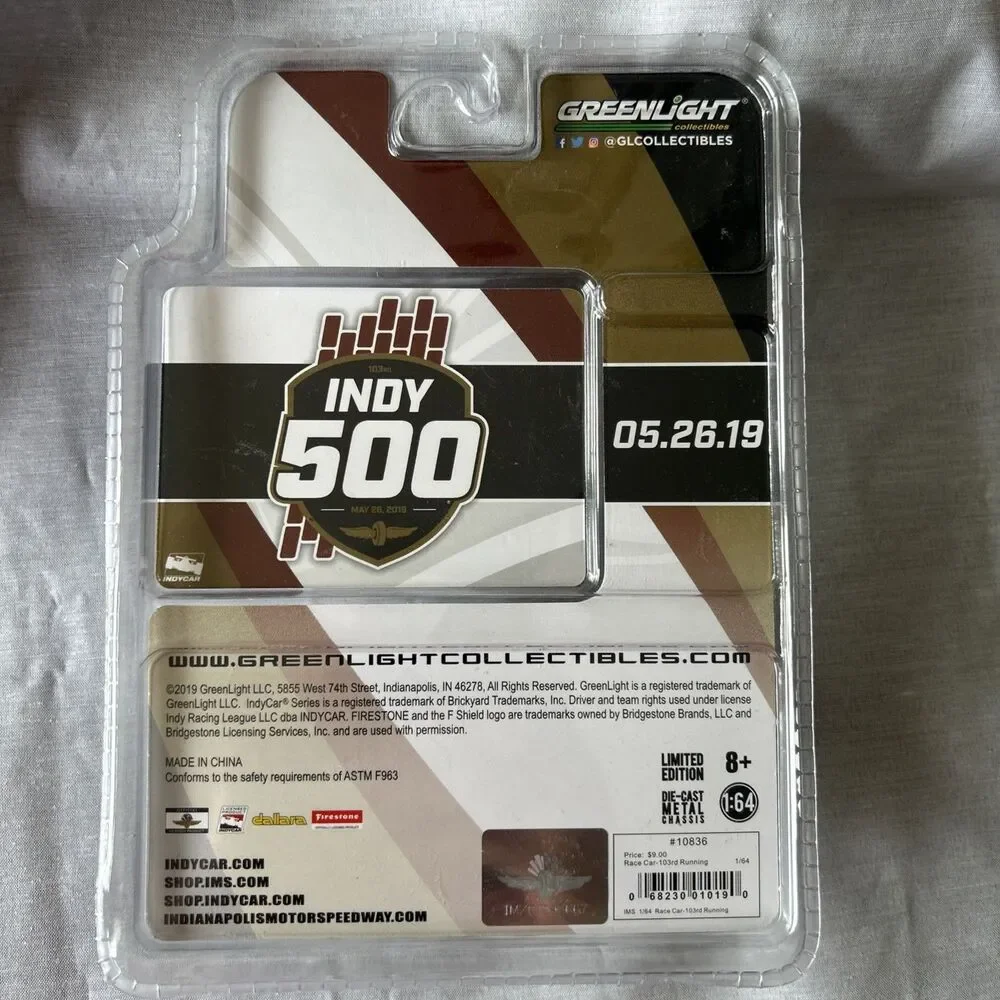 GreenLight 1:64 2019 INDY 500 EVENT CAR  Diecast #10836  NEW Sealed  103 Running